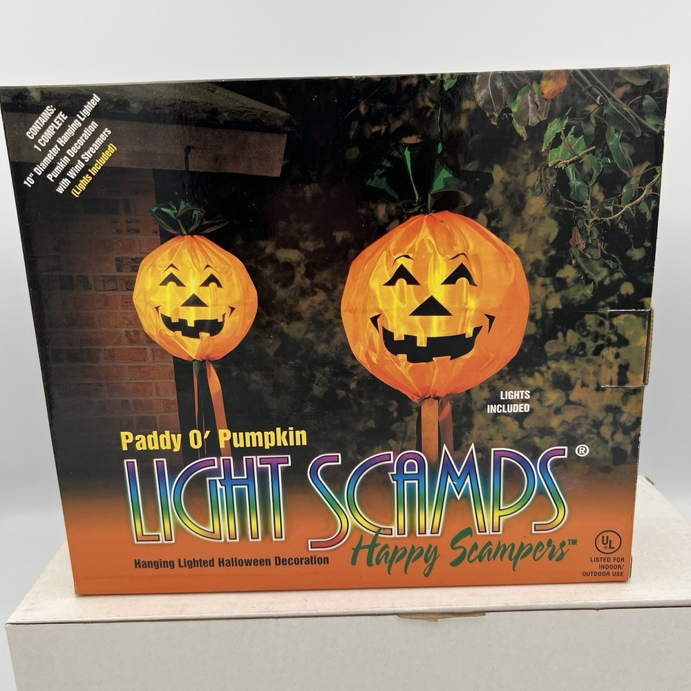Light Scamps Outdoor Lights Paddy O' Pumpkin Vintage New In Box